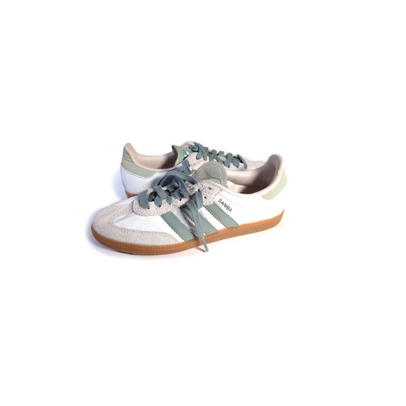 Adidas Samba OG Sneakers White Silver Green Size Women’s 8.5 - Picture 8 of 9